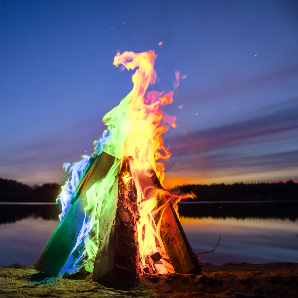 QCLUEU Flamme de feu Mystique, Colorant de Couleur de Flamme pulsante  Longue durée, Poudre de Flammes colorées de feu Magique pour Une  Utilisation en intérieur ou en extérieur : : Bricolage